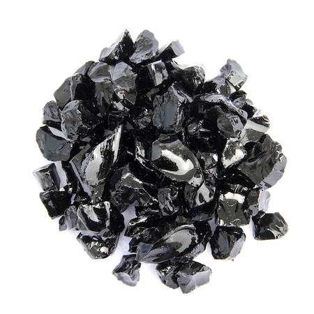 Hiland 20lbs Recycled Fire Pit Fire Glass in Black RGLASS-2-BLK